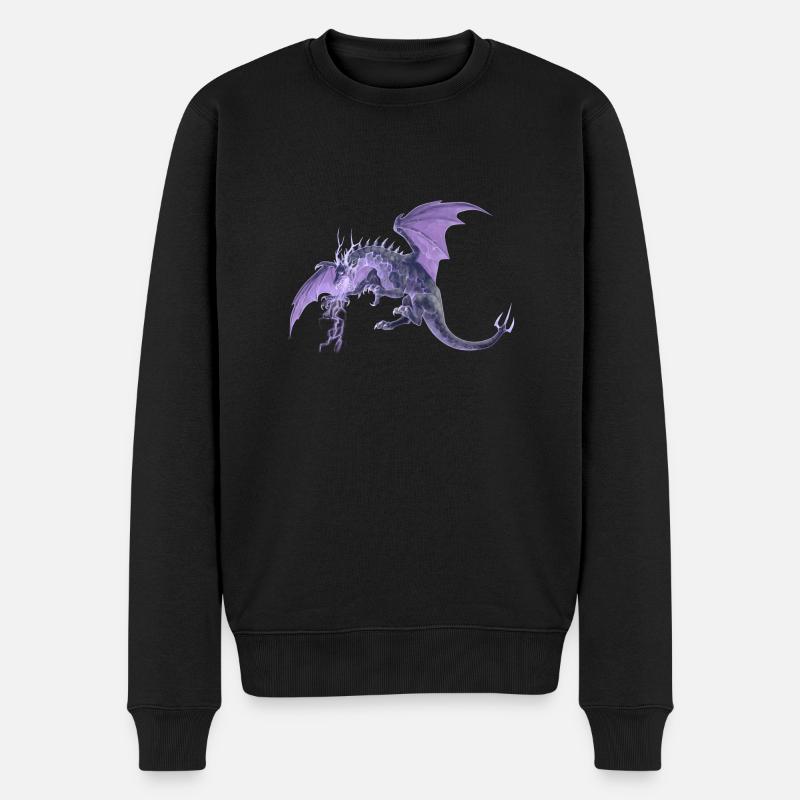 lightning dragon - Männer Premium Bio Pullover - Schwarz