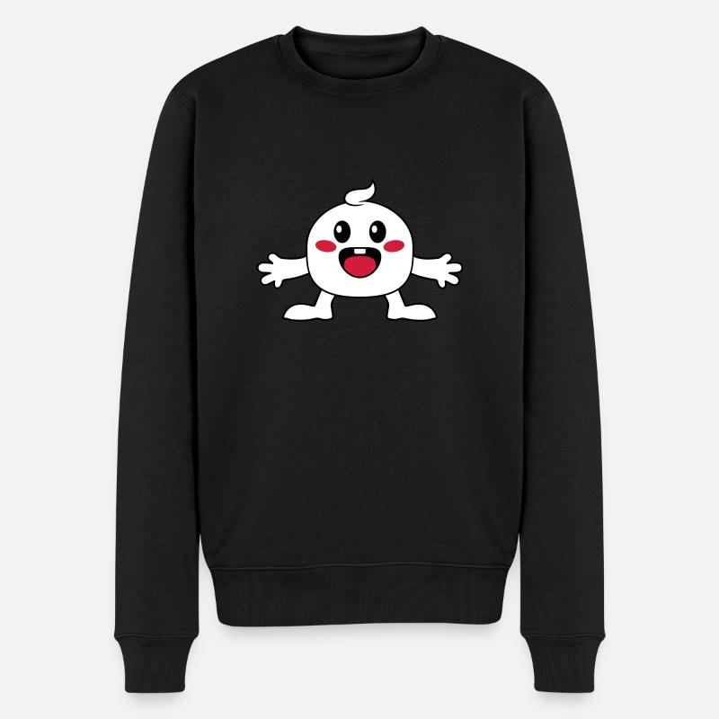 Kleines niedliches Maennchen - Männer Premium Bio Pullover - Schwarz