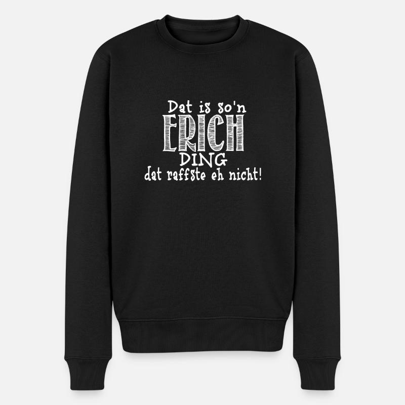Erich - Männer Premium Bio Pullover - Schwarz