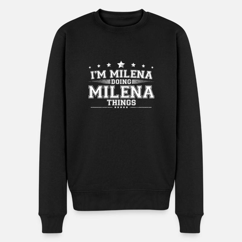 Milena - Männer Premium Bio Pullover - Schwarz
