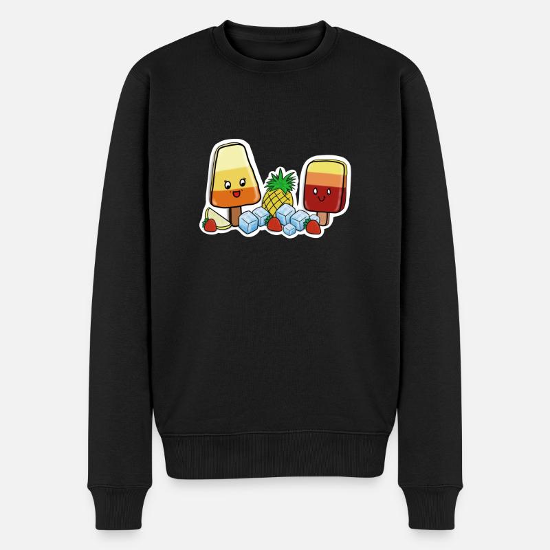 Kawaii-Eis am Stil - Männer Premium Bio Pullover - Schwarz