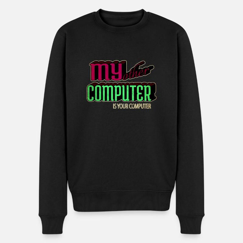 present hacking coding hacking computer - Männer Premium Bio Pullover - Schwarz