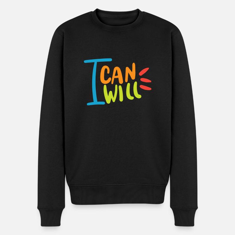 I will i can - Männer Premium Bio Pullover - Schwarz