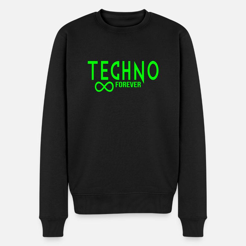 Techno für immer unendlich - Männer Premium Bio Pullover - Schwarz