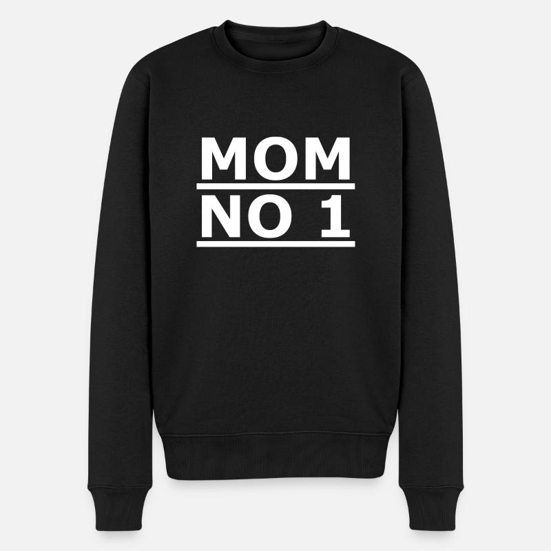 MOM NO 1 - Männer Premium Bio Pullover - Schwarz