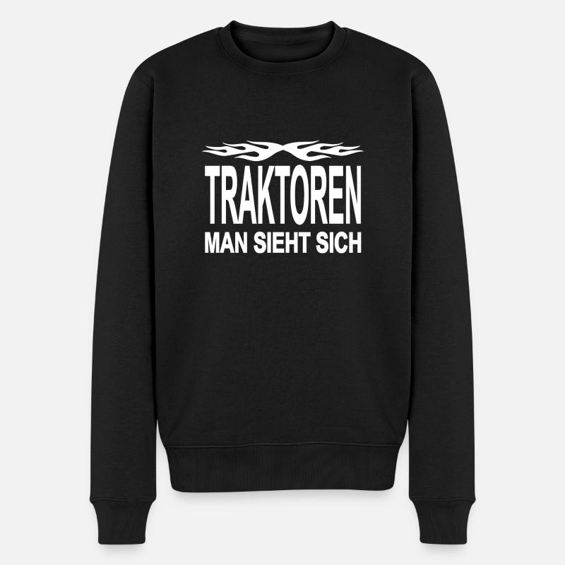 Traktor - Männer Premium Bio Pullover - Schwarz