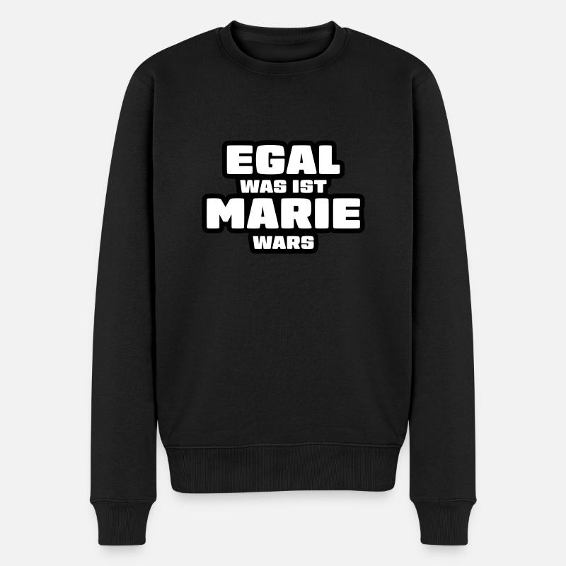 Lustiger Spruch Marie Geschenk - Männer Premium Bio Pullover - Schwarz