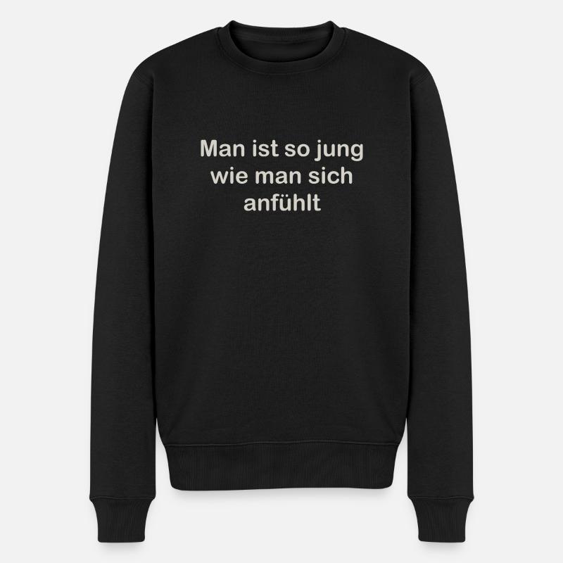 Man ist so jung - Männer Premium Bio Pullover - Schwarz