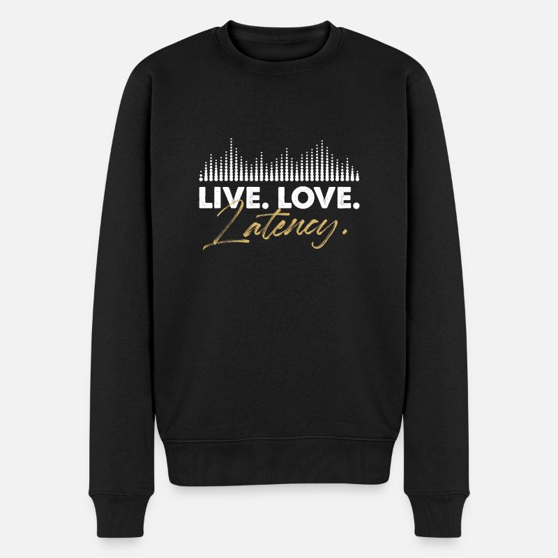 Live Love Latency Design - Männer Premium Bio Pullover - Schwarz