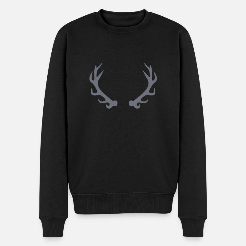 Geweih - Männer Premium Bio Pullover - Schwarz