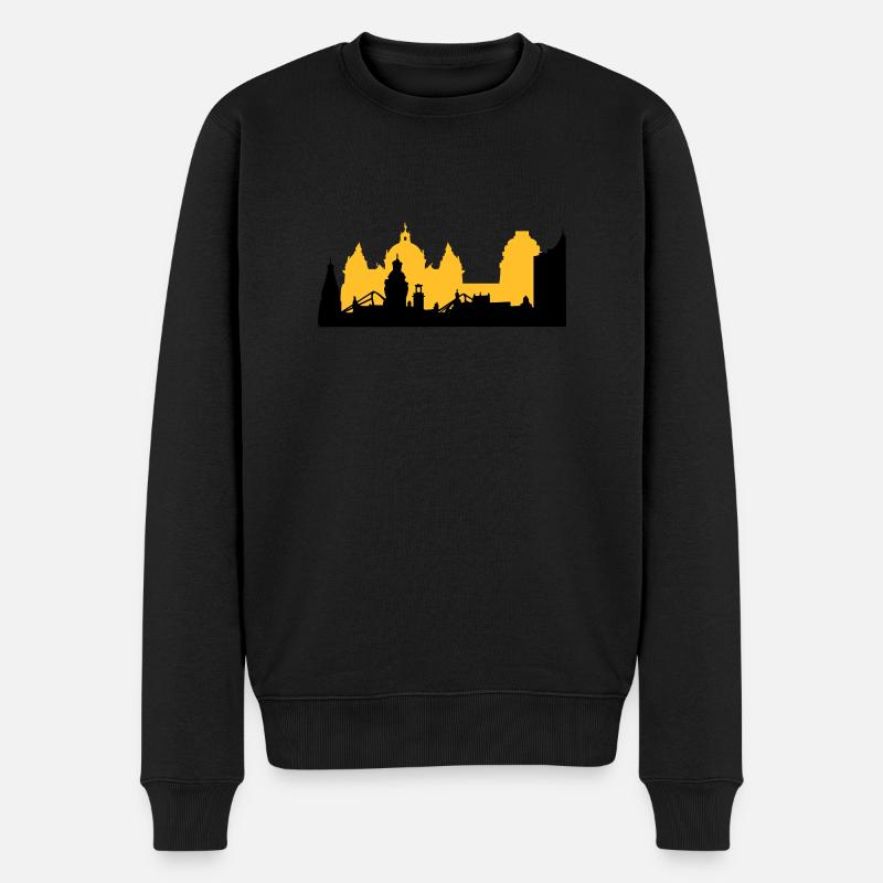 Leipzig Skyline - Pull Premium bio Homme - noir