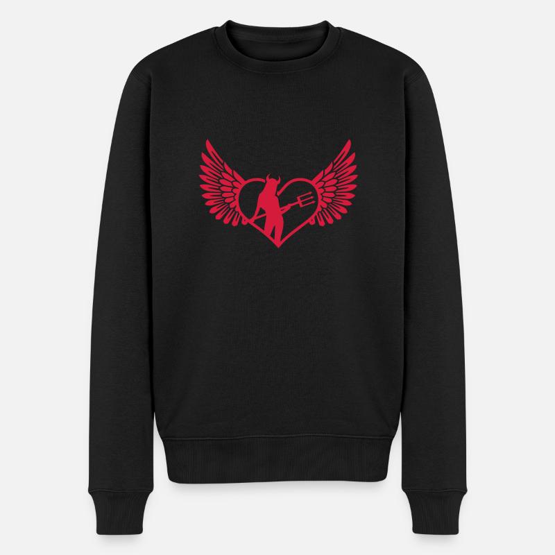 she_devil - Männer Premium Bio Pullover - Schwarz