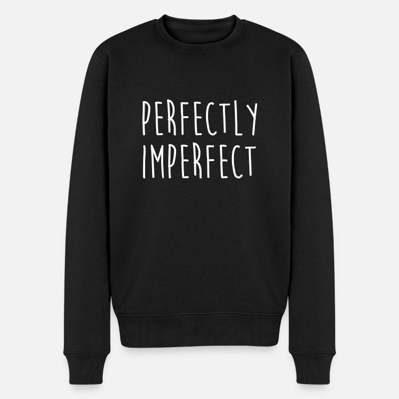 PERFECTLY IMPERFECT - Männer Premium Bio Pullover - Schwarz