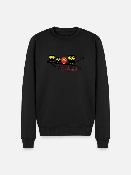 Freak Owl 3 Farbig - Männer Premium Bio Pullover - Schwarz