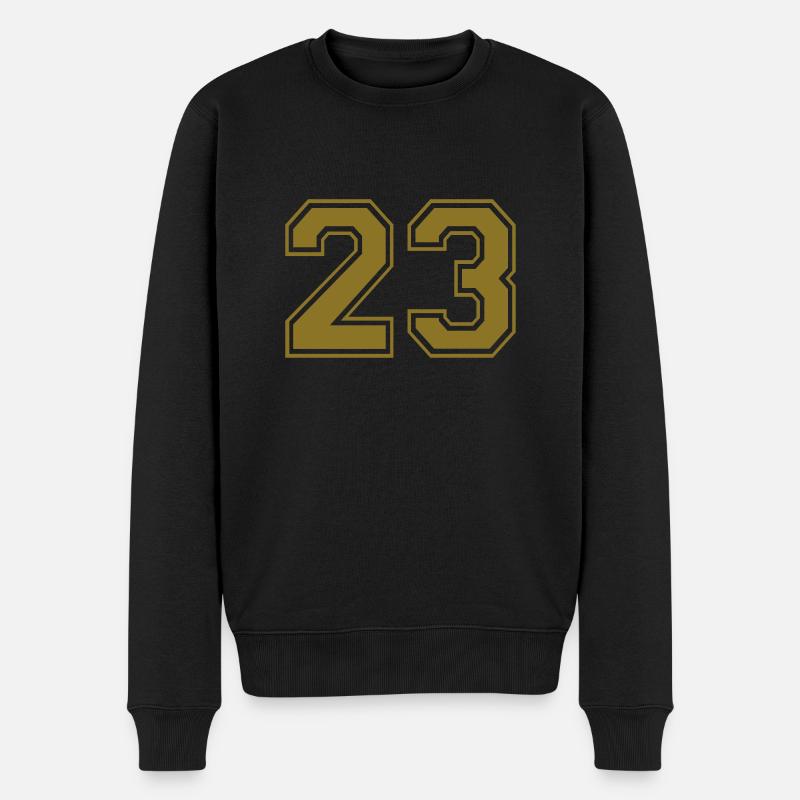 23 - Nummer - Männer Premium Bio Pullover - Schwarz