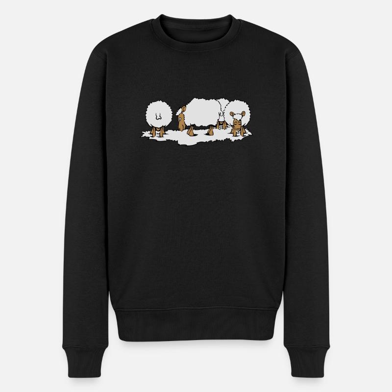 SCHAF Herde - Männer Premium Bio Pullover - Schwarz