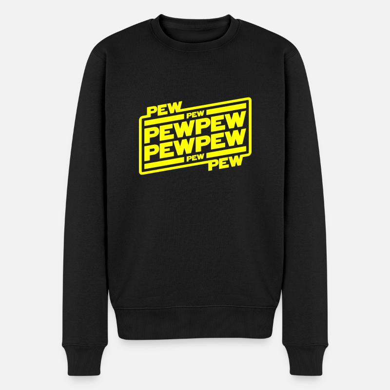 Pew Pew Pew - Männer Premium Bio Pullover - Schwarz