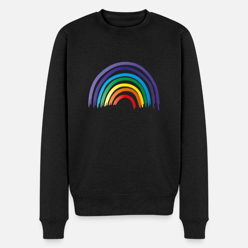 Regenbogen als Symbol der Hoffnung und Gleichheit - Männer Premium Bio Pullover - Schwarz