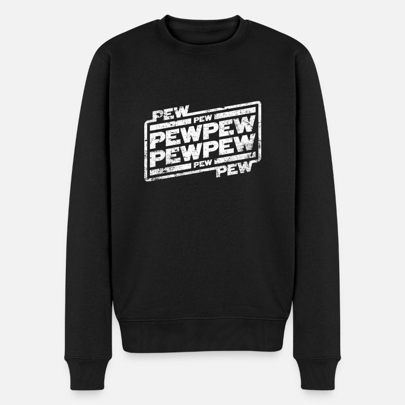 Pew Pew Pew - Männer Premium Bio Pullover - Schwarz