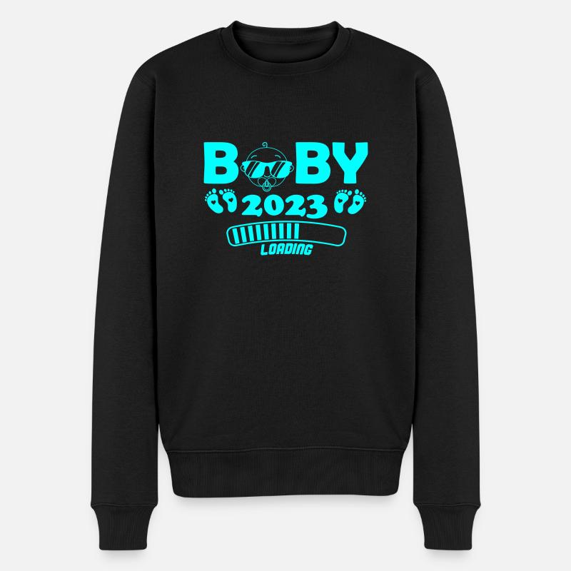 Baby 2023 Loading - Männer Premium Bio Pullover - Schwarz