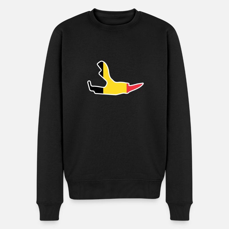 Belgien Rennstrecke mit Flagge - Männer Premium Bio Pullover - Schwarz