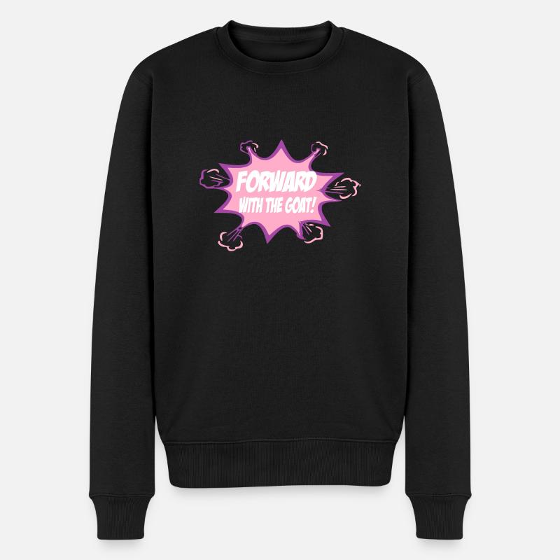 Vorwärts mit der Ziege - Männer Premium Bio Pullover - Schwarz