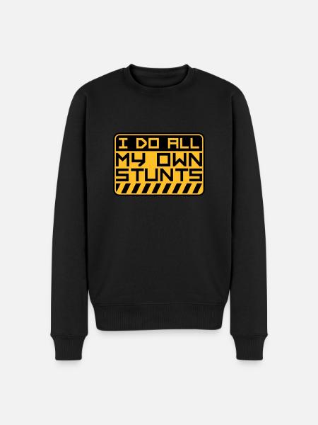 all my own stunts - Men's Premium Organic Jumper - black