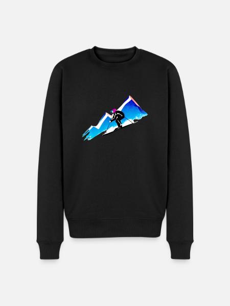 Skiløb Ski Ski Outfit Ski Design Skifahrer - Økologisk premium-sweatshirt til mænd - sort
