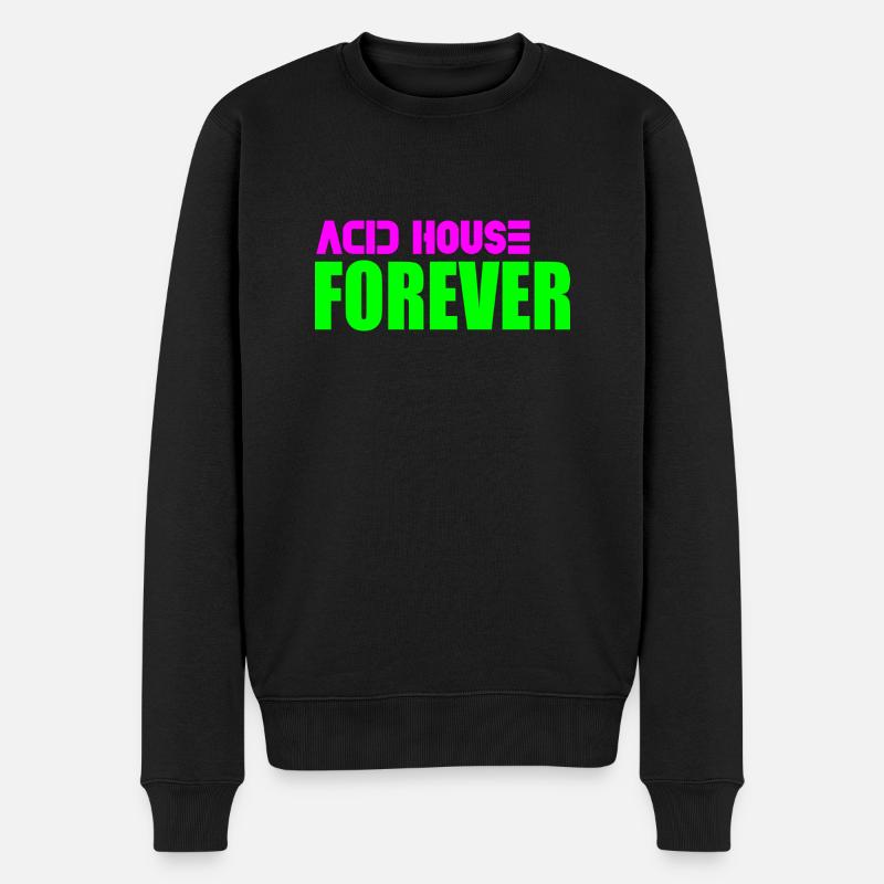 Acid House für immer - Männer Premium Bio Pullover - Schwarz