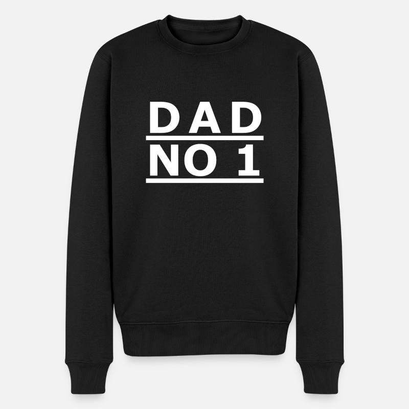 DAD NO 1 - Männer Premium Bio Pullover - Schwarz
