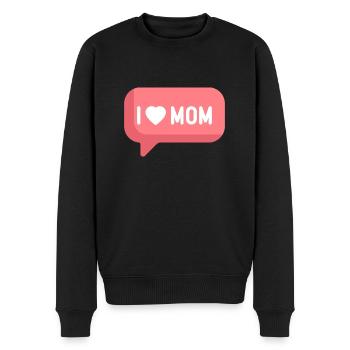 I Love Mom - Männer Premium Bio Pullover - Schwarz - Vorne - Nico (187cm)