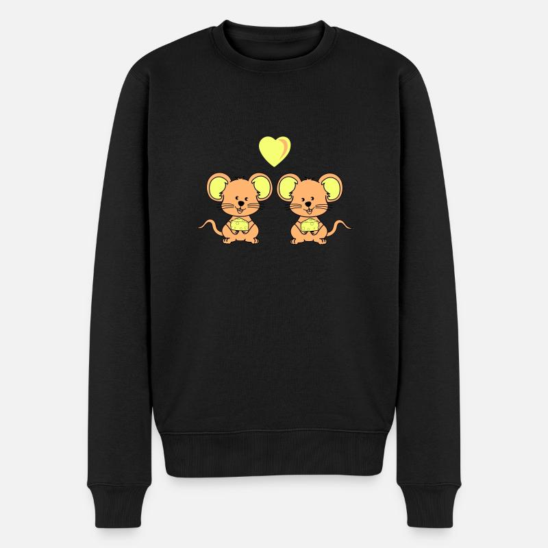 Souris amoureuses - Pull Premium bio Homme - noir