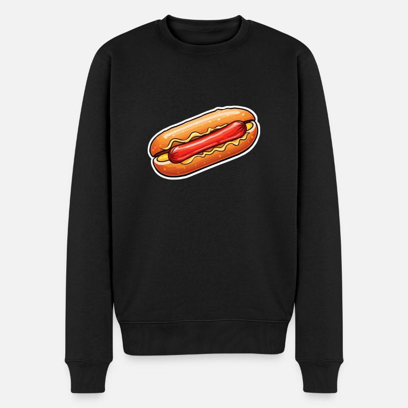Hot Dog - Männer Premium Bio Pullover - Schwarz
