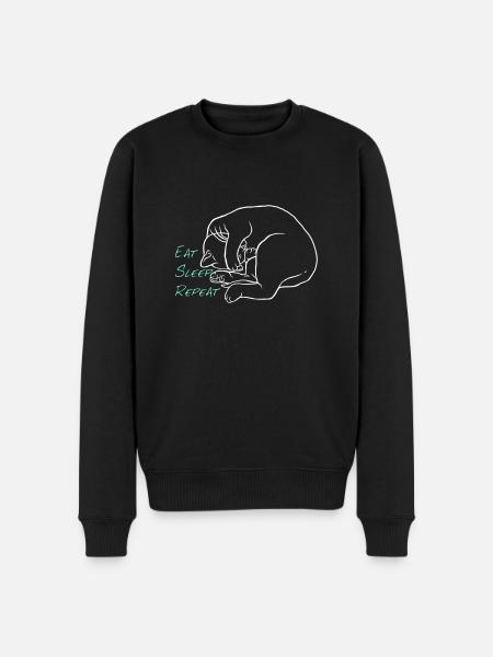 Eat sleep repeat - Men's Premium Organic Jumper - black