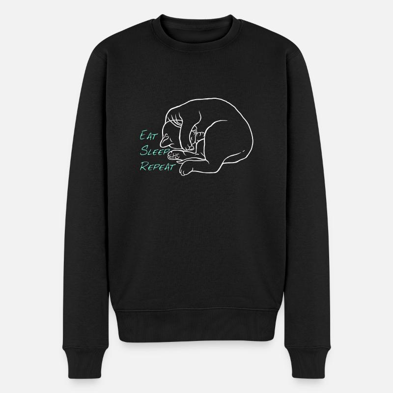 Eat Sleep Repeat - Männer Premium Bio Pullover - Schwarz