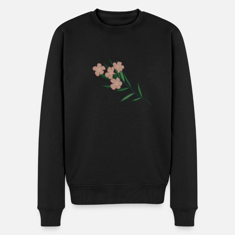 Branche de fleur de laurier-rose - Pull Premium bio Homme - noir