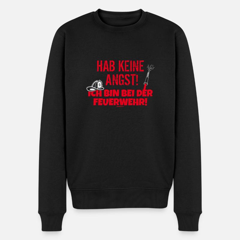 Ich bin bei der Feuerwehr - Männer Premium Bio Pullover - Schwarz