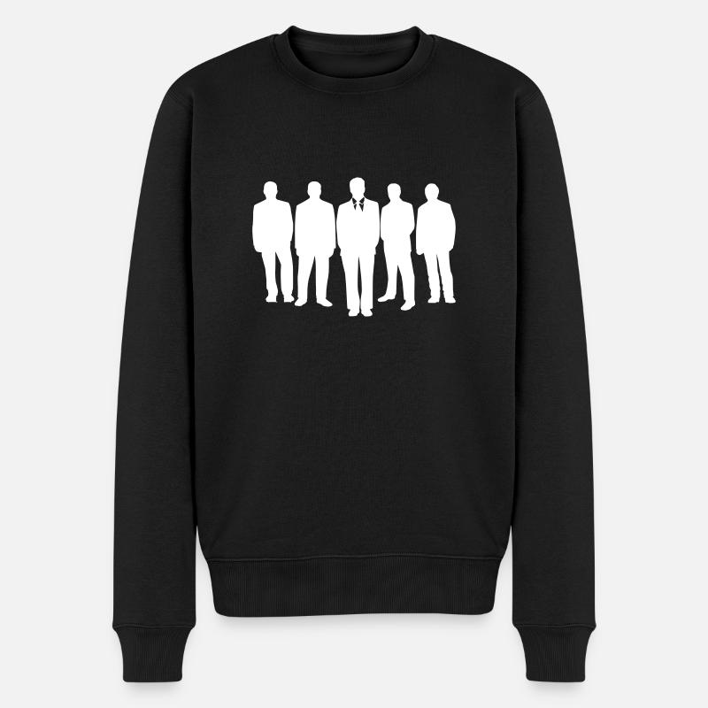 Männer Gruppe - Männer Premium Bio Pullover - Schwarz