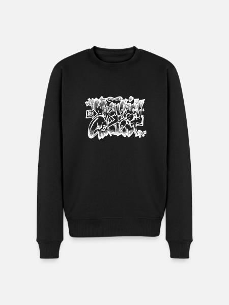 Graffiti: Unendlich Geliebt - Männer Premium Bio Pullover - Schwarz