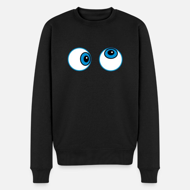 Augen (d) - Männer Premium Bio Pullover - Schwarz