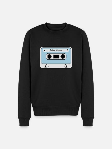 Kassette - Männer Premium Bio Pullover - Schwarz
