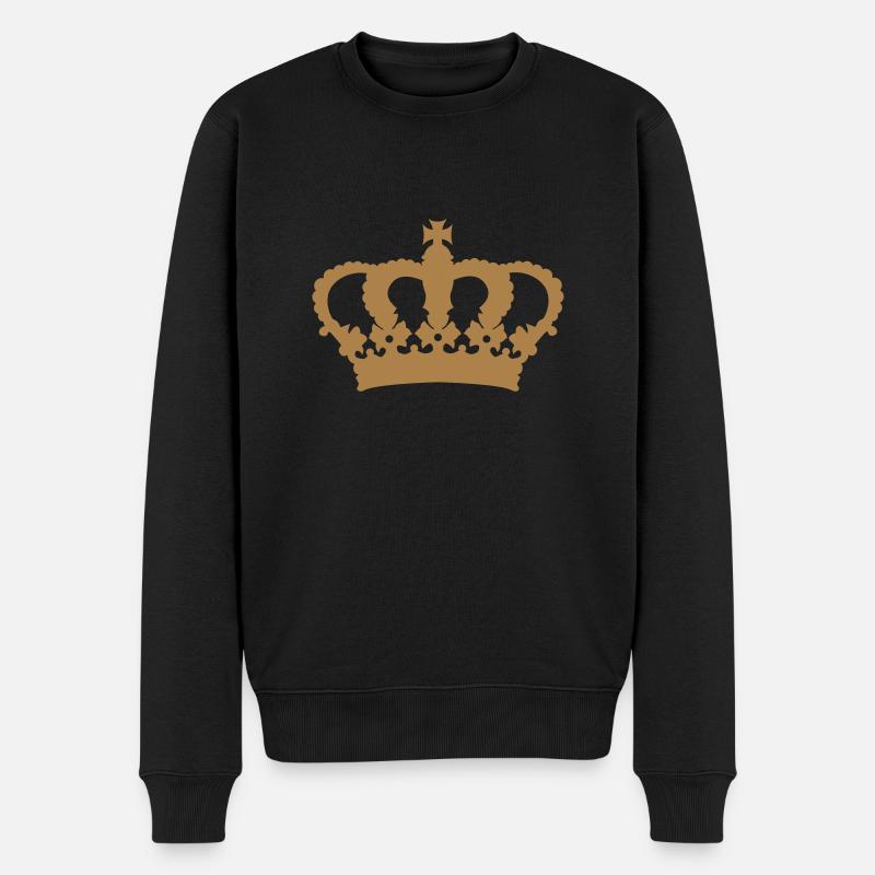 Krone - Männer Premium Bio Pullover - Schwarz