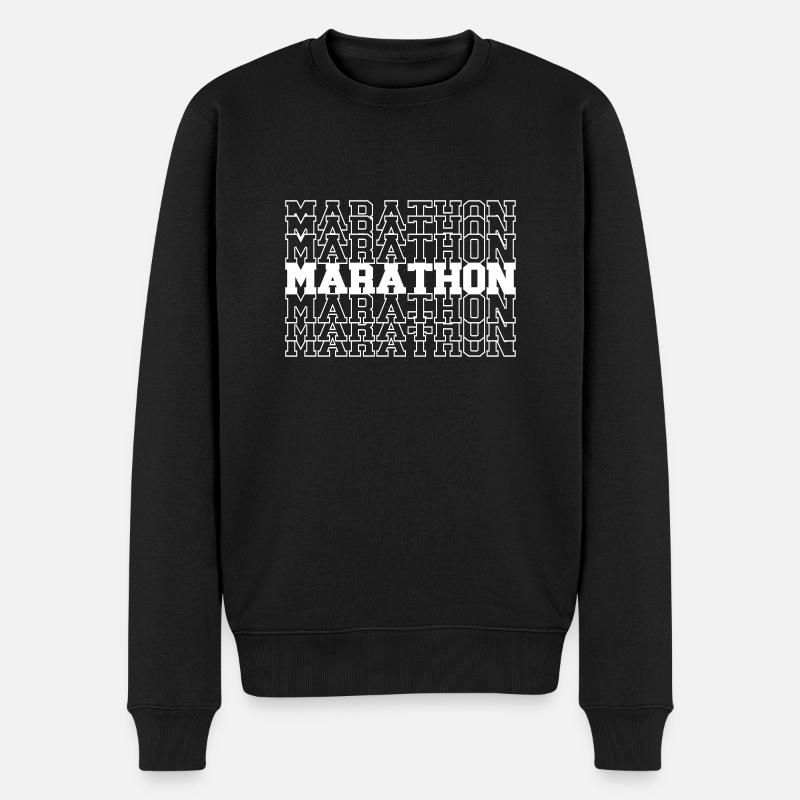 Marathon - Männer Premium Bio Pullover - Schwarz