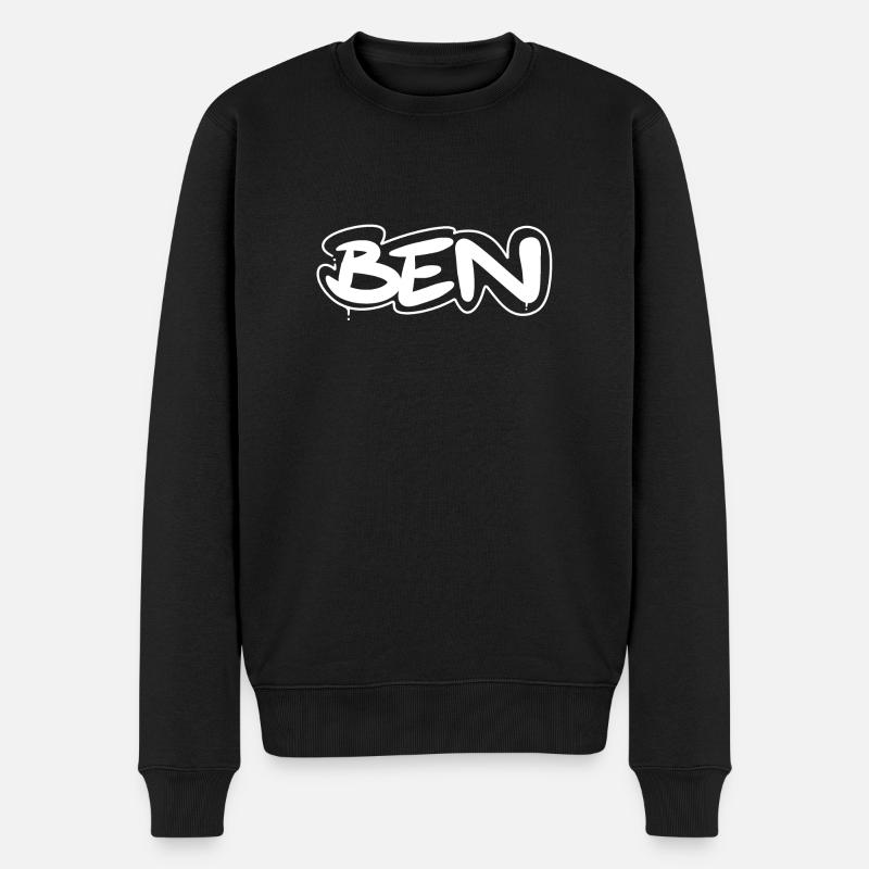 Ben Name - Männer Premium Bio Pullover - Schwarz