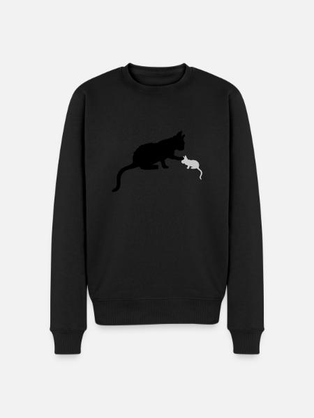 Maman Chat Touche ChatOn - Pull Premium bio Homme - noir