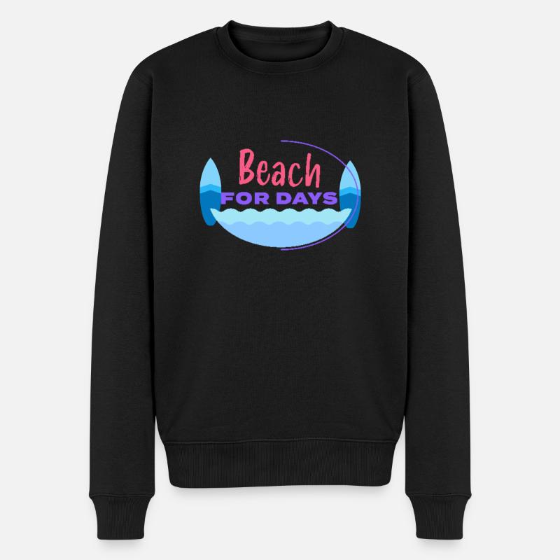 Strand, Strand jeden Tag - Männer Premium Bio Pullover - Schwarz