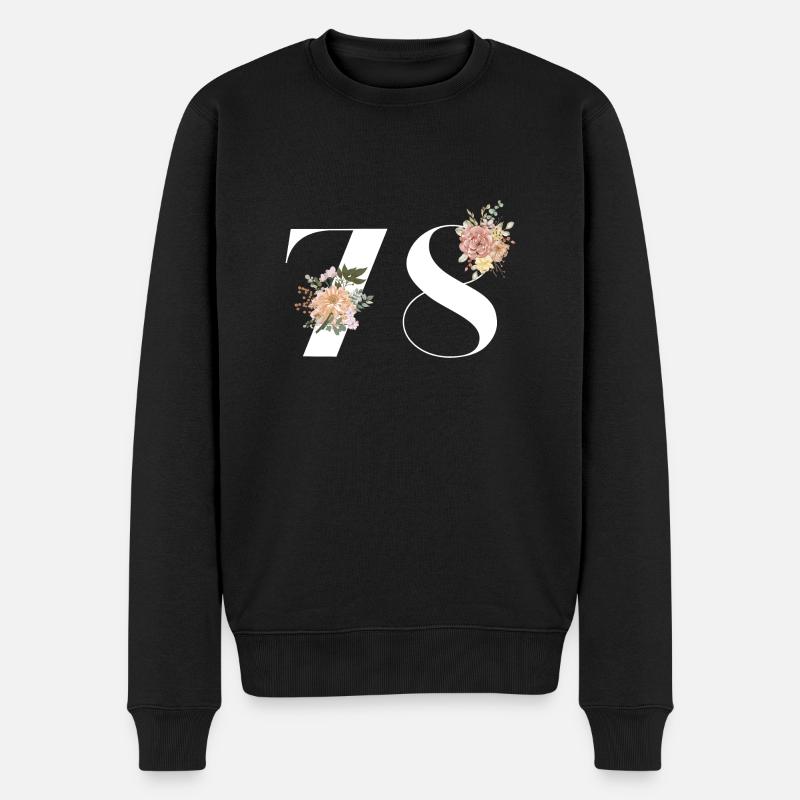 78e anniversaire fleuris (Cadeau de 78 ans) - Pull Premium bio Homme - noir