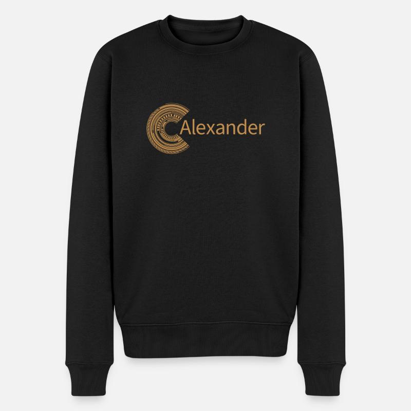 Für Alexander - Männer Premium Bio Pullover - Schwarz