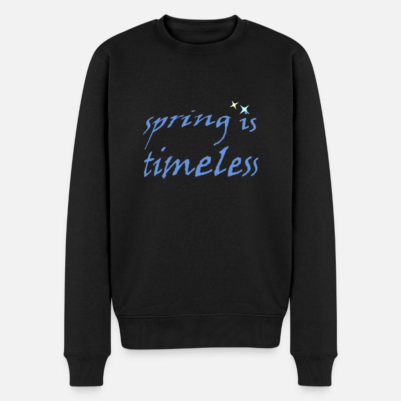 Spring is Timeless - Männer Premium Bio Pullover - Schwarz