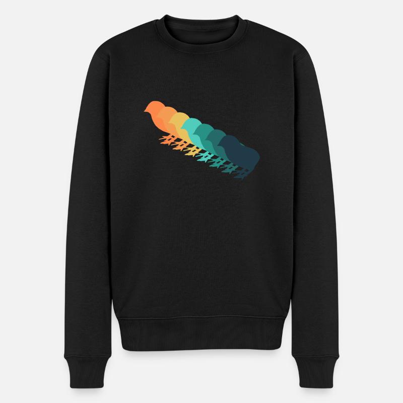 Retro-Küken - Männer Premium Bio Pullover - Schwarz
